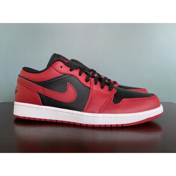Nike Air Jordan 1 Low "Reverse Bred" Black/Red Men's Size 8 (9.5W) 553558-606 - Picture 2 of 10